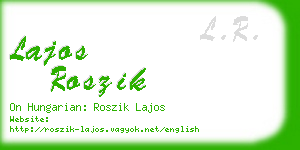 lajos roszik business card